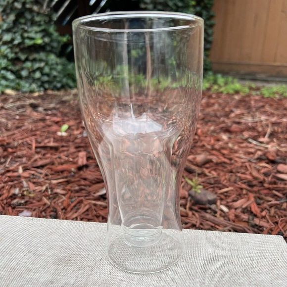 Unbranded Other - Hand Blown Double-Wall Inverted Bottle Beer Glass 16 oz - Handmade Clear Glass
